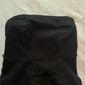 Black Denim Strapless Dress